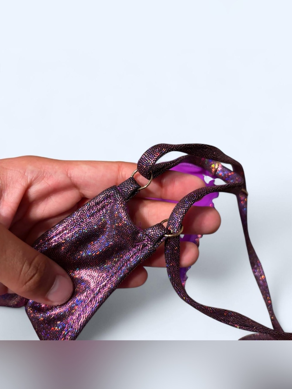 Rave Purple Glitter Bikini Swimsuit by Enez Swimwear! - Picture 3 of 6